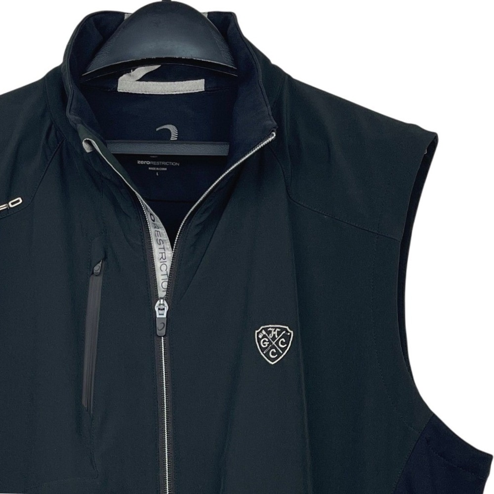 Zero Restriction x Hempstead CC Mens L Full Zip Golf Vest Z710 Wind Rain Black